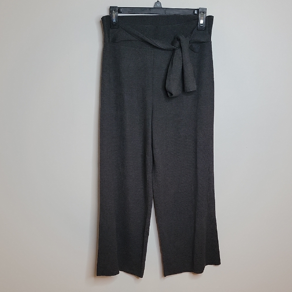 Anthropologie Moth Charcoal Wide Leg Knit Pants Size Small